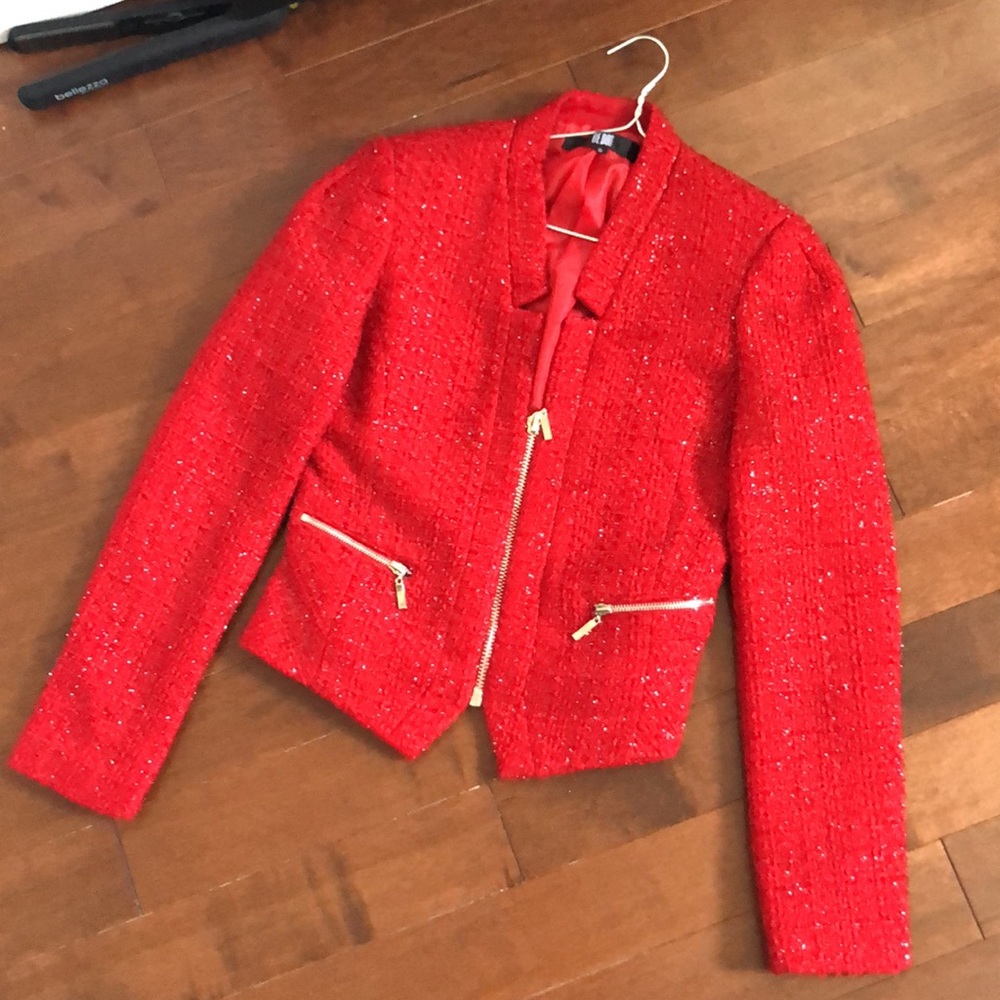 Amazing Bedo Tweed Red Jacket